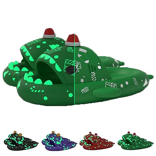 LELEBEAR Halloween Shark Slippers Halloween Shark Slides Christmas Spooky Shark Slides Glow in the Dark