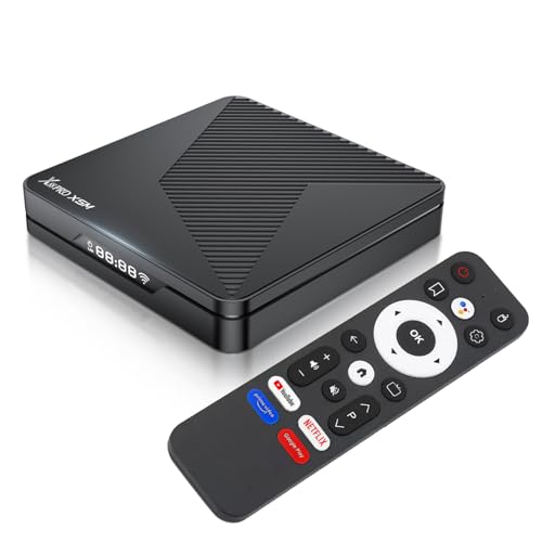 8K TV Box Android 14.0, 2025 Nuevo Caja de TV Android Box 4G RAM 64G ROM Chipset S905X5M Compatible con Dolby Vision WiFi6 HDR10 BT5.0 HDMI 2.1 1000M Ethernet LAN 3D HD Smart Box TV Android Negro