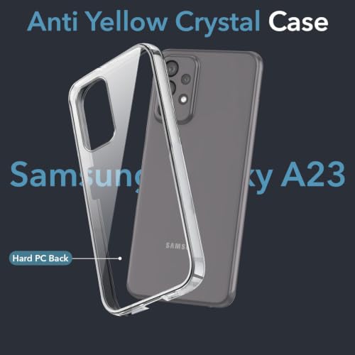 Image of Jkobi Lifetime Anti-Yellow Clear Back Cover Case for Samsung Galaxy A23 (Sleek Hard Crystal | Shockproof and Camera Protection)