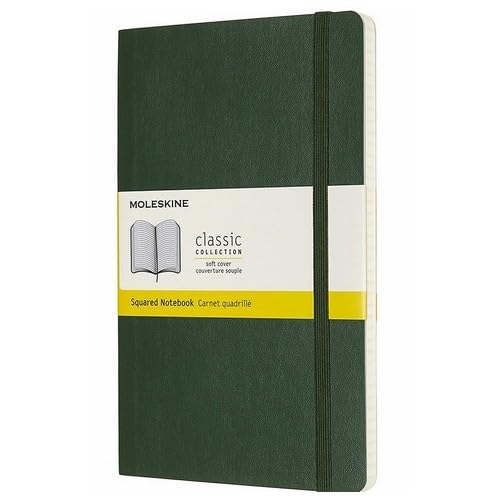 Classic Notebook, Soft Cover, Large (5" x 8.25") Squared/Grid, Myrtle Green, 192 Pages