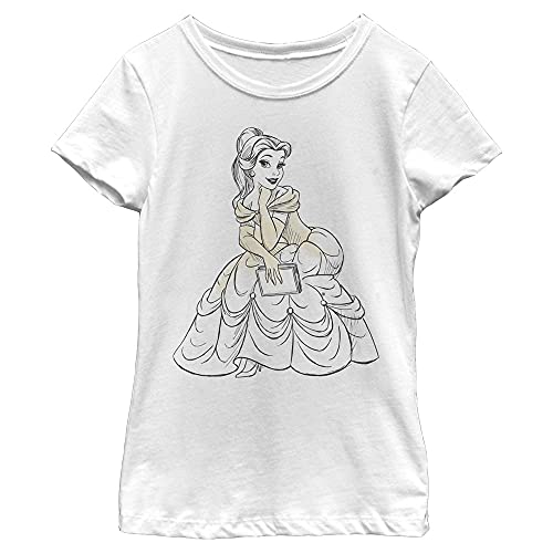 Disney Princess Sketchy Belle Girl's Solid Crew Tee