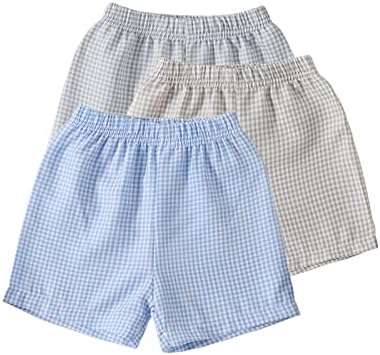 AIKEIDY Toddler Baby Boys Girls Summer Shorts Unisex Baby Plaid Casual Shorts for Kids 3 Pack 3-4 Toddlers