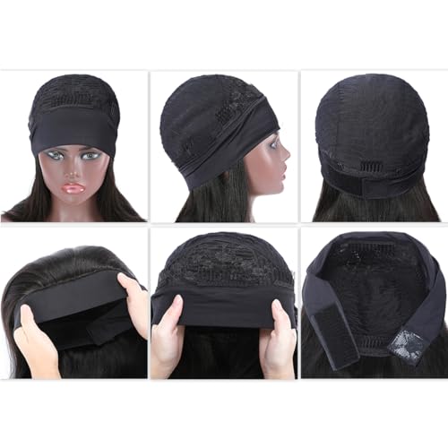 Image of Celiarita Headband Wig Body Wave Human Hair 12 inch None Lace Front Wigs Brazilian Virgin Hair Machine Made Glueless Body Wave Headband Half Wigs for Black Women Human Hair Natural Color