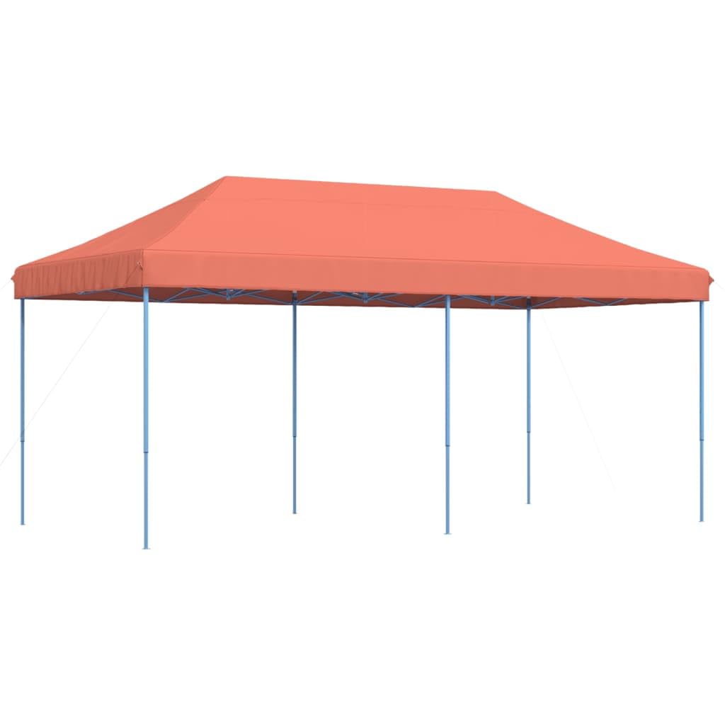 Gazebo da giardino per esterni, tenda pieghevole a scomparsa, in terracotta, 580 x 292 x 315 cm, gazebo per campeggio, matrimoni, feste, mercati, spiaggia