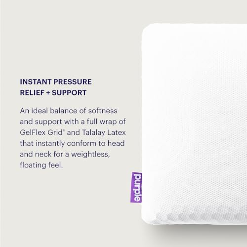 Image of Purple Harmony Anywhere Pillow - Travel /On-The-Go, Hex Grid & Talalay Latex Core - No Pressure Support, Stays Cool, Compact & Lightweight for Easy Travel