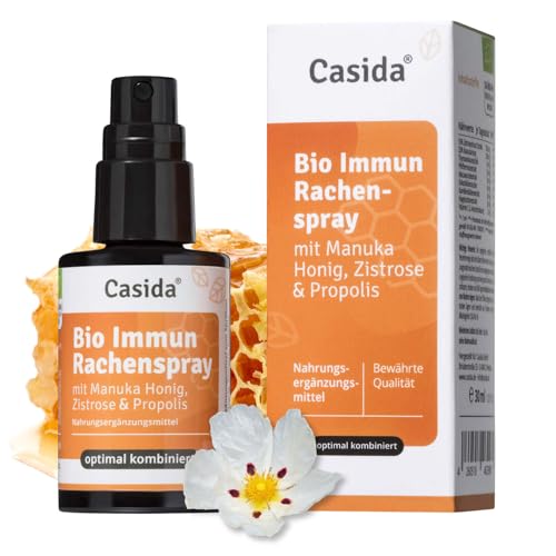 Casida Bio Immun Spray para garganta propóleos con miel de Manuka, jarita y vitamina C, spray con miel de Manuka, natural, calidad orgánica, 30 ml
