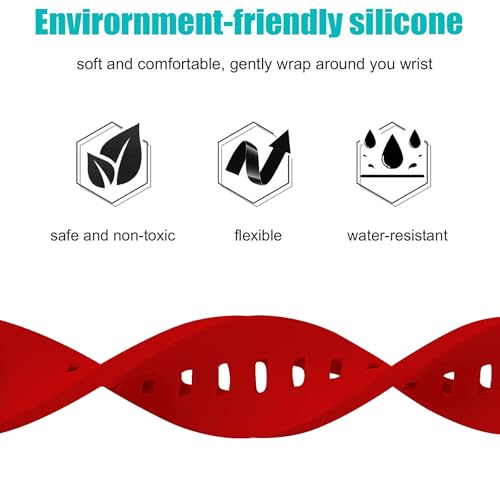 Image of ACM Watch Strap Slide 42MM 44MM 45MM 46MM 49MM Silicone Belt Compatible With Boat Wave Elevate Smartwatch Classic Casual Band Red