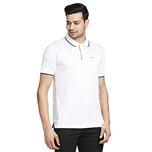 Image of Colorplus Men's Pure Cotton Print Pattern Tailored Fit Polo Neck Half Sleeve Casual T-Shirt