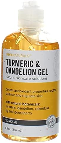 MIKA NATURALS Turmeric & Dandelion Gel - Soothe, Balancing & Regulate Skin (8 Ounces)