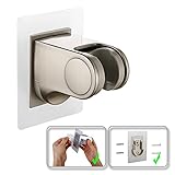 Shower Head Holder with Strong Adhesive, Angle Adjustable Handheld Holder with 2 Installation...