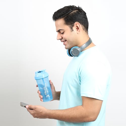 Image of Fitness Mantra 700ml Classic Shaker Bottle for Men & Women [Capacity 700 ml (Sky Blue, 700ml)