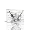 Cow decor cow pictures wall decor black and white highland cow wall art for bathroom rustic kitchen wall decor country kitchen decor home decor farmhouse bathroom picture wall decor framed 12x16inch  urban country home decor