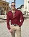 COOFANDY Mens Dress Shirt Wrinkle Free Long Sleeve Slim Fit Button Down Shirts Formal Business Shirts Wine Red