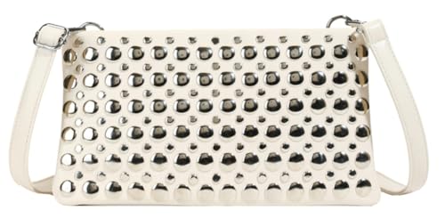 Trendy Studded Square Bag For Women Vegan Leather Evening Purse Y2K Womens Crossbody Bag For Work Punk Purse with Zipper 2025