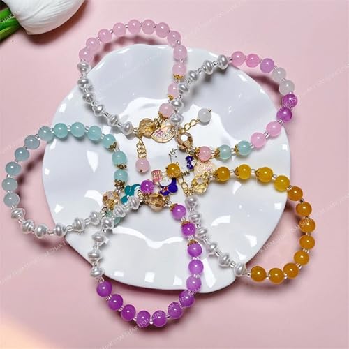 Image of SHAKTISM Sweet Crystal Unicorn Beads Small Bell Charm Bracelet for Girls, Hands Jewelry, Birthday Gifts, Fashion Bracelets, Bangles - 1Pcs - Random Colour