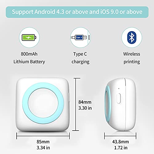 Homestec Mini Printer, Label Maker Machine Portable Thermal Printer For Smartphone With Tape Wireless Bluetooth Printing #TOP2