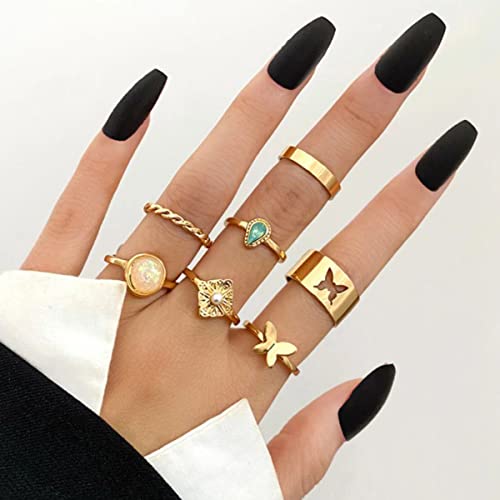 Plated -Toned Rings Set of 7 (JG-PC-RNGE-940)