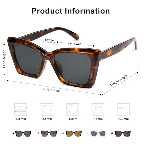 Image of SOJOS Trendy Oversized Cateye Sunglasses Womens UV400 Designer Shades Lentes De Sol Para Mujer SJ2347
