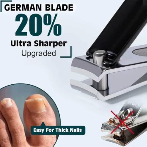 Image of Nail Clippers Set, Fingernail and Toenail Clipper Cutters Kit | Ultra Sharp All-IN-ONE Kit: 15% Thicker Premium Sturdy Podiatrist Toe Nail Care Tools. Perfect Grooming Gifts with Case