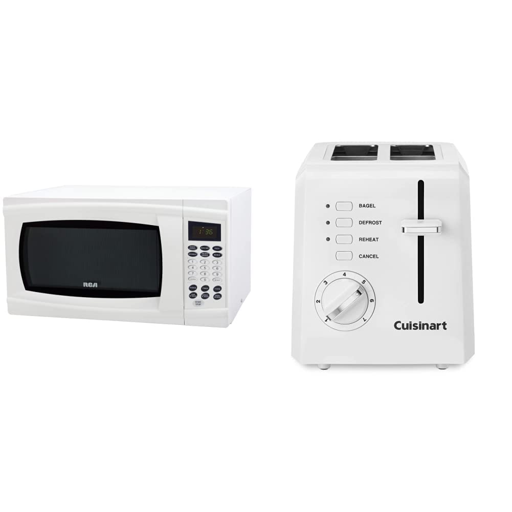 RCA RMW1132WHITE 1.1CuFt 1000Watt Microwave, White & Cuisinart CPT122 Compact Plastic 2