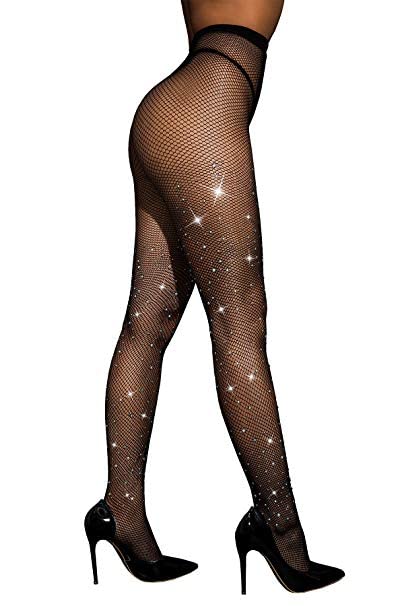RAMANUJA High Waist Fishnet stylish Stocking for Women & Girls - Rhinestone Sparkly Stockings -02-image-16