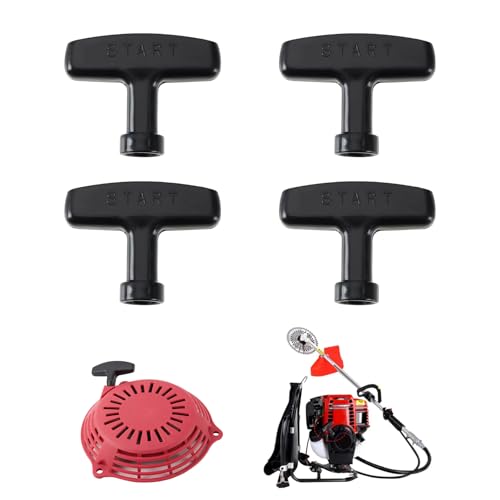 DHWEKU 4 Piezas Tirador Arranque Retroceso Cortacesped Universal Mango Arranque Motosierra de Plástico Negro,para cortadora césped Motosierra Recortadora cortadora de césped Piezas Motor