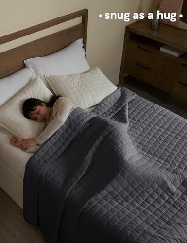 YnM 15 lb Weighted Blanket Dark Grey