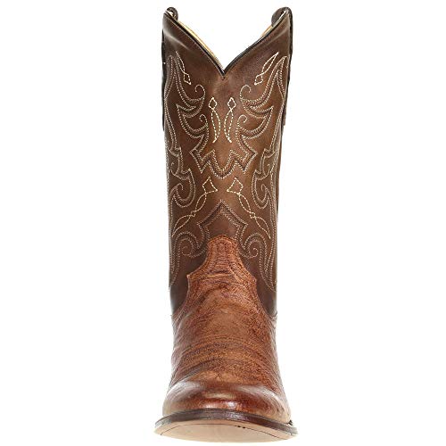 Tony Lama Men's Patron Saddle Smooth Ostrich 13" Walnut Tundra Top Cowboy Boots2