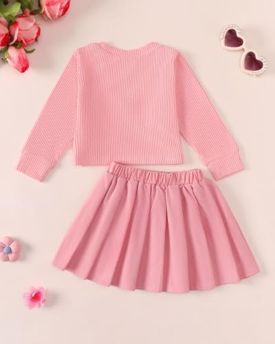 Image of Renotemy Toddler Girls Outfits Winter Little Girl Clothes Skirt Set 18M-6Y
