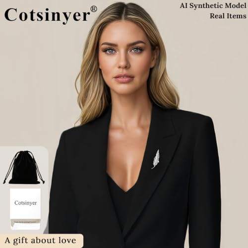 Image of Plated Classic Rose Flower Feather Brooches and Pins for Women Men Fashion Jewelry Delicate Leaf Lapel Dress Accessories Boutonniere Corsage Hat Bag Suit Tie Wedding small,simple