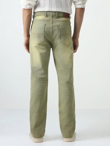 Image of Urbano Fashion Men's Straight Fit Heavy Washed Jeans Stretchable