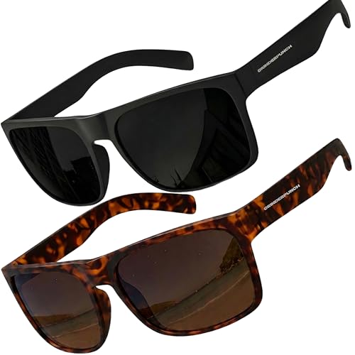 Image of grinderPUNCH Polarized Square Sunglasses for Men UV400 Protection Driving Fishing Sunglasses Mens Shades Mirrored Sunglasses