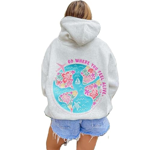 Y2K Hoodie Women Teen Girls,Puff Graphic Oversized Cute Preppy Sweatshirt,Floral Embroidered Preppy Clothes