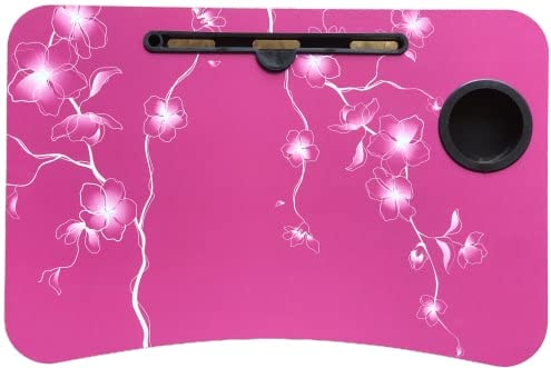 BAOK Laptop Table - Adjustable Height and Angle for Comfortable Ergonomic Computing(Pink)