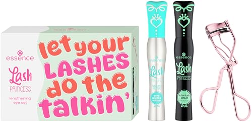 essence Lash PRINCESS lengthening eye set, Wimperntusche, Nr. 01, verlängernd, acetonfrei, ohne Mikroplastikpartikel, ohne Parabene, Nanopartikel frei, 1er Pack (1pcs)