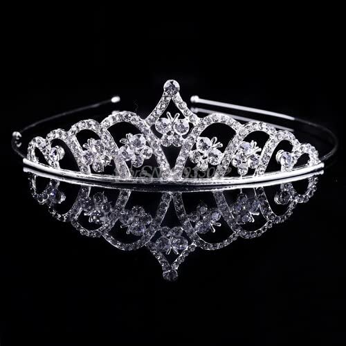 Diadema corona con diamantes de imitación finos para peinados de novia exquisitos