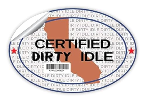 Image of Certified Dirty Idle Truck Decal Sticker for Diesel Trucks, 6 x 4 Inch, 2-Pack