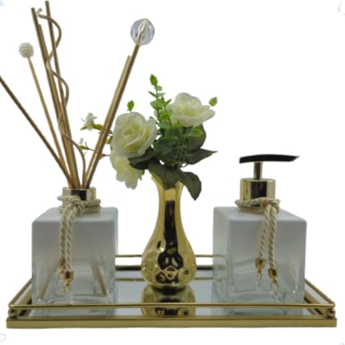 Kit Lavabo Jogo Para Banheiro Difusor Porta Sabonete Líquido Band...