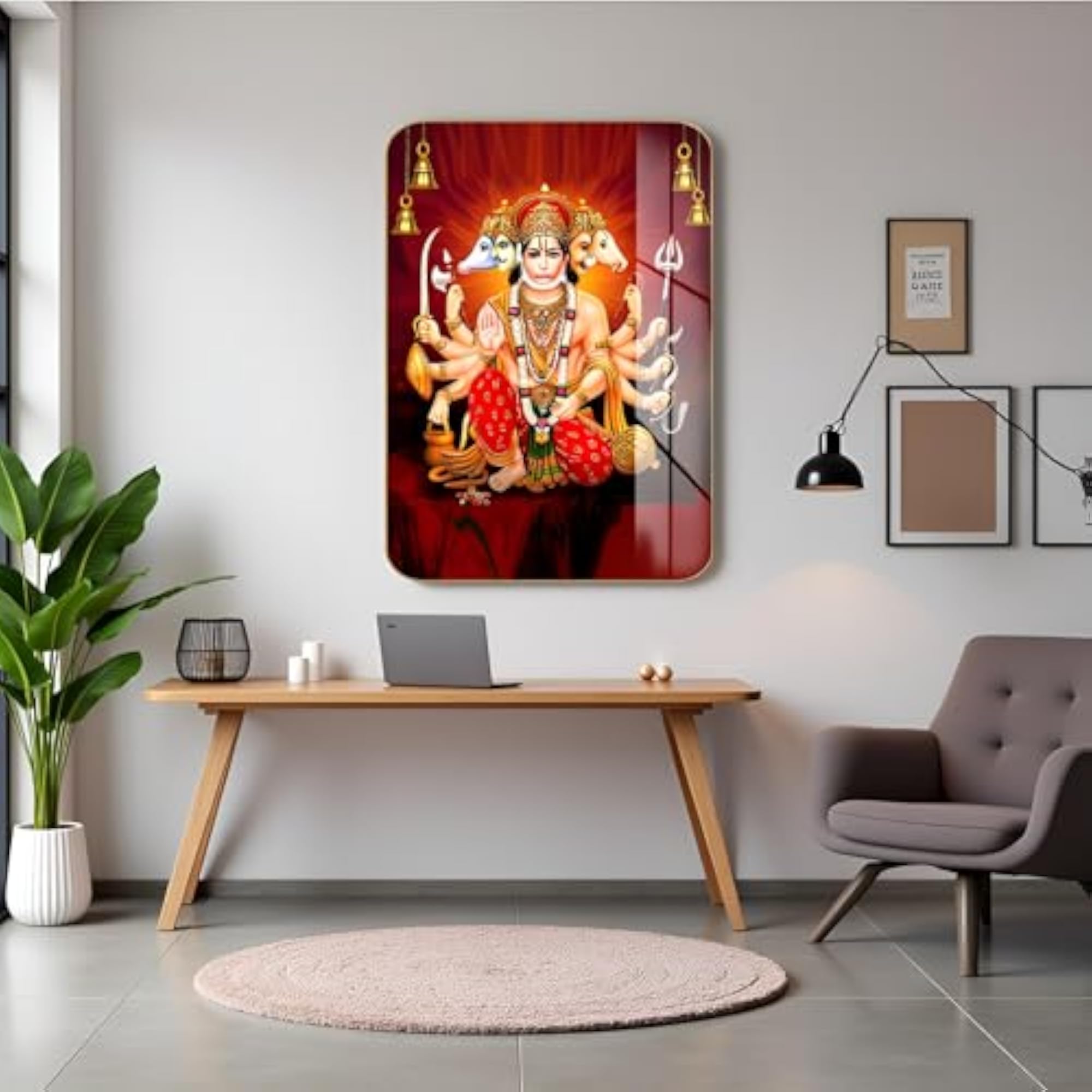 Crystal Panchmukhi Hanumanji Wall Art with Frame