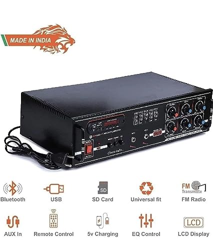 Image of Tech-lobby Sterio Sound 5500 watt p.m.p.o Amplifier with Recording,Echo MIC, New Feature USB,AUX,MIC,BLUTHOOTH,AV,2RC-Build in BLUTHOOTH with 8 Transistor 4 Channel Circuit Power AV Amplifier