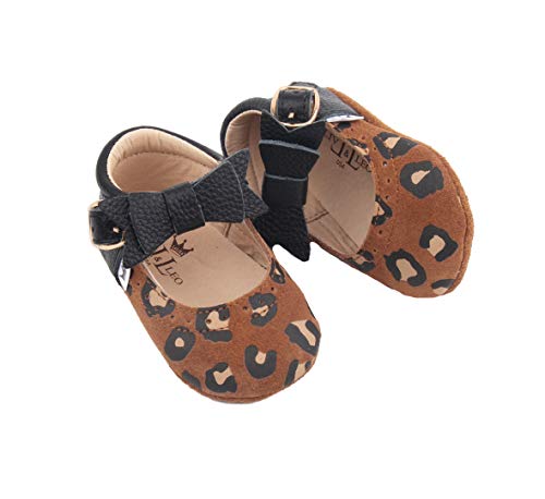 Liv & Leo New Baby Girls Mary Jane Oxford Soft Sole Crib Shoes Leather with Bow4