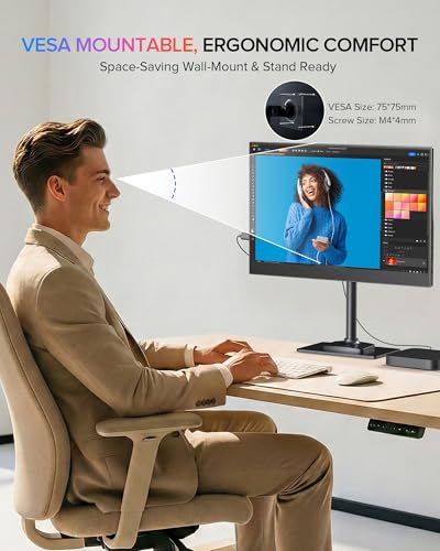 Image of Newsoul Portable Monitor 15.6'' Ultra-Slim Travel Monitor 108%sRGB | 2000:1 Contrast USB C Mini HDMI Plug & Play IPS Monitor Built-in Stand | Speakers External Screen for Laptop Phone Game Console PC