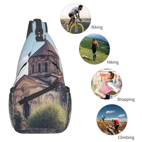 Mochila Sling Bandolera Negra para Senderismo y Uso Diario miniatura 5