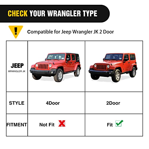Image of Nilight Running Boards for 2007-2018 Wrangler JK & Unlimited 2 Door, Upgraded Dual Girder System Side Step Slip-Proof Textured Black Heavy Duty Truck Nerf Bars,(No 4 DR & No JL)