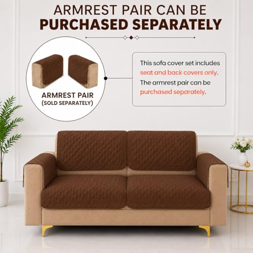 Image of Homerz Premium Petal Charm Sofa Cover | Embossed Floral Pattern | Soft Touch, Anti-Dust & Easy Wash Fabric Cloth, Washable and Durable (Rust, 2 Seater, Seat Cover with Backrest)
