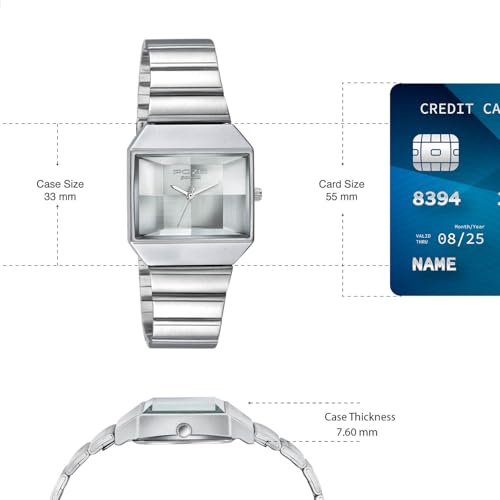 Image of Sonata Poze 8 Quartz Analog with Silver Dial Silver Stainless Steel Strap Watch for Unisex - SP80160SM01W