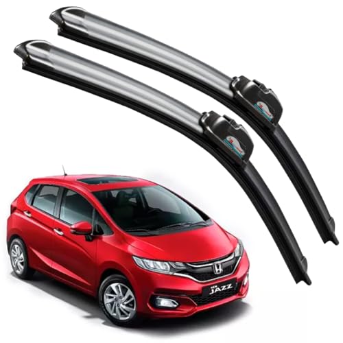 Image of Frameless Rubber Car Wiper Blades Set of 2 Compatible with (Jazz New (2018-Till Date) (D-24,P-14))