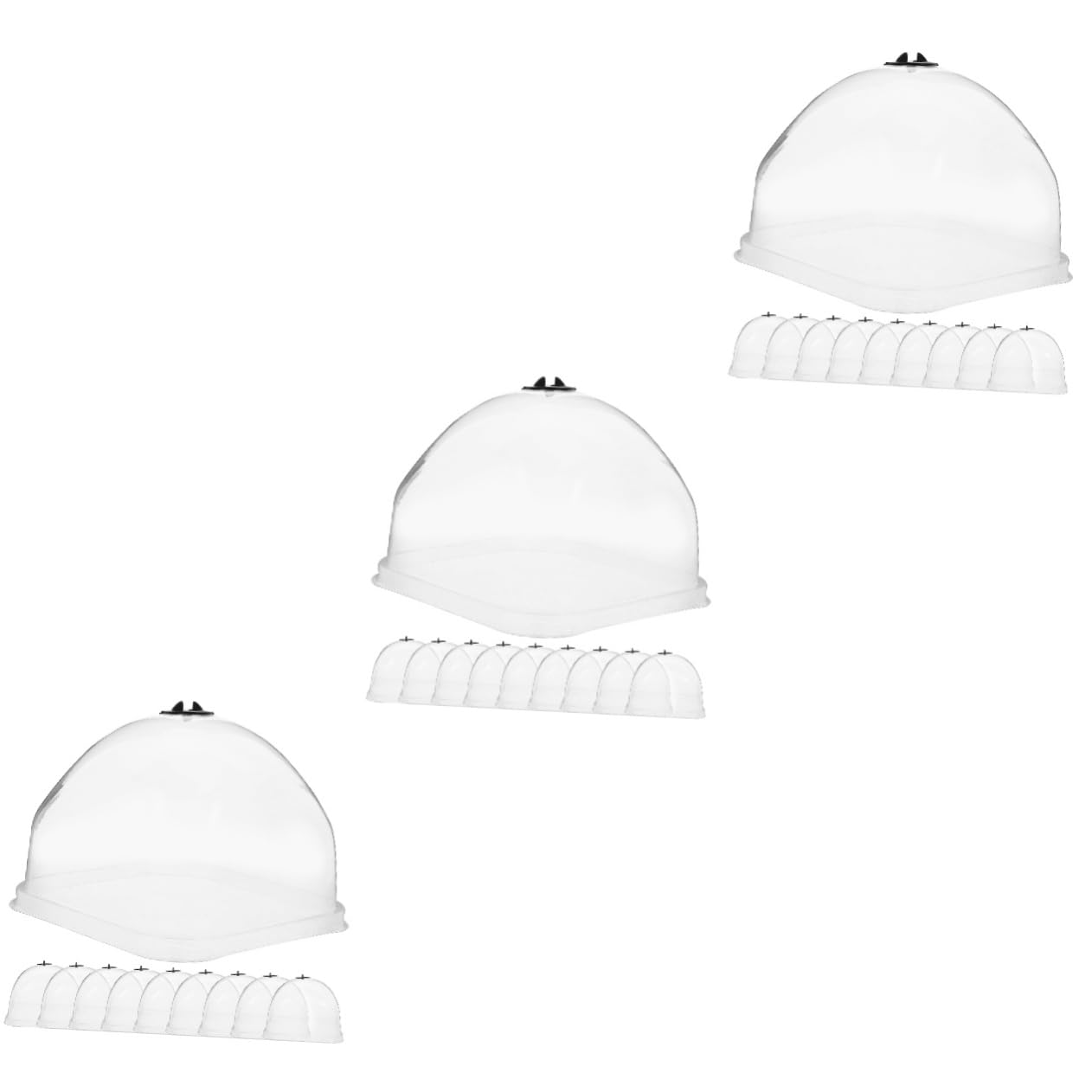 Toddmomy 3 Series Protectora De Plantas Transparente para Jardín Protección contra Heladas Y Condiciones Climáticas Adversas 10 Piezas X 3