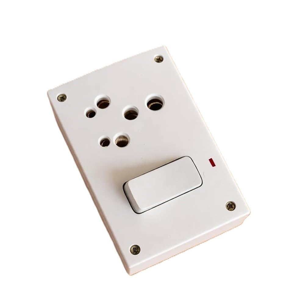 3-in-1 Multi Plug Junction Box with Toggle Switch & Indicator | 6/16A Heavy Duty Extension Socket | Polycarbonate Body | Type D 3 Pin Socket | White-image-39