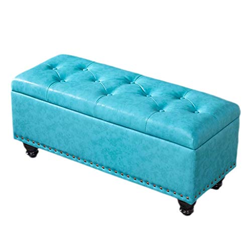 Footstool Bench Storage Ottoman Upholstered Pouffes Storage Chests Fashion Multifunction Sofa Bench Seat Space Saving Max Load 300kg Stool (Size : 80 * 40 * 45cm)